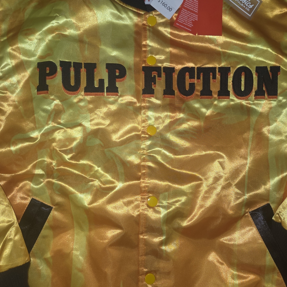 Pulp Fiction Yellow Satin Bomber Jacket - Picture 3 of 5